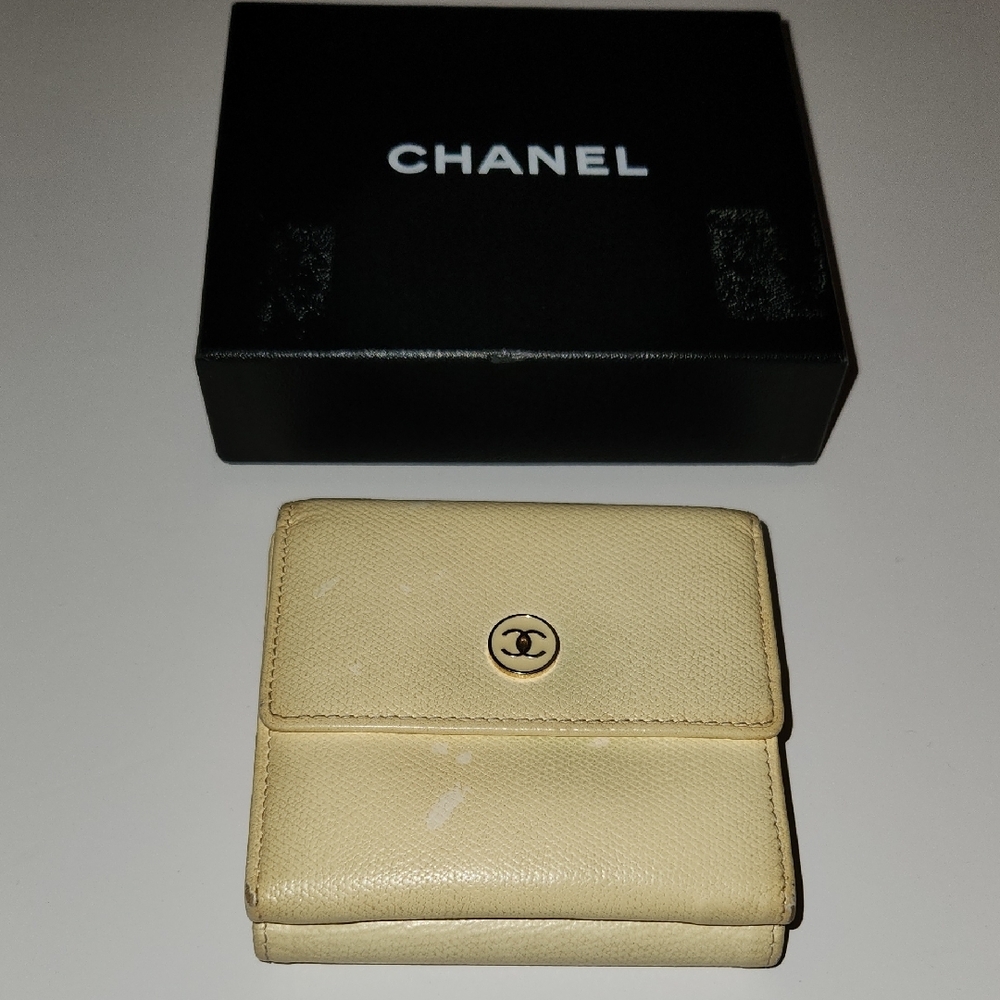 Chanel Cream Trifold Wallet